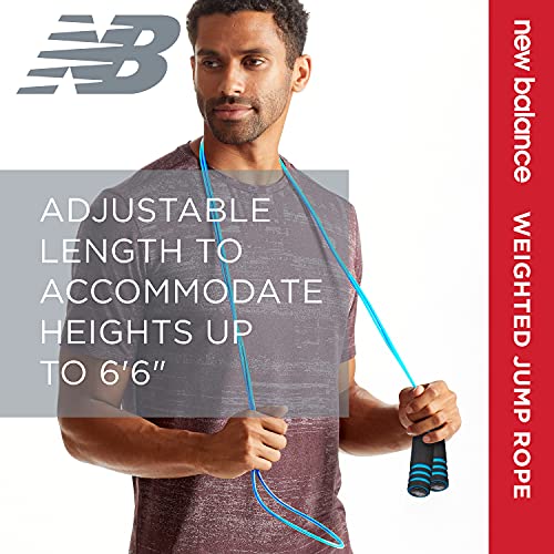 New Balance Weighted Jump Rope for Men - 1 lb Heavy Foam Handles Set, Adjustable Length, Exercise Training Jump Ropes for ...