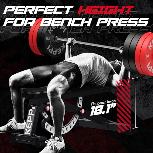 Keppi 1200LB Weight Bench, Heavy Duty Bench1000 PRO Adjustable Workout Bench Press Set for Home Gym Strength Training, Rem...