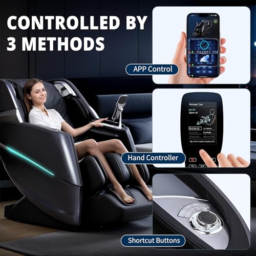 HealthRelife 4D Massage Chair Full Body Zero Gravity Recliner - 55“ SL-Track,20 Auto Modes,11 Massage Technique,40 Airbags...