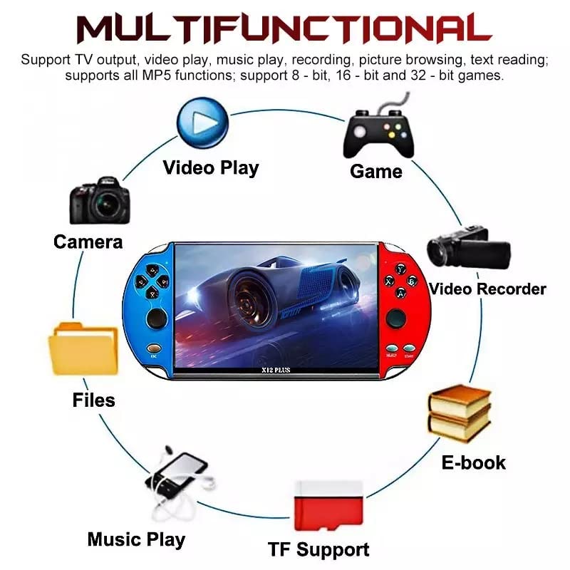 TCDSTAR Original factory 16GB Retro Handheld Games Player x 12 plus 10000games Portab 7 Inch e-book MP5 Video Game Consoles Birthday Gift for kids Adults