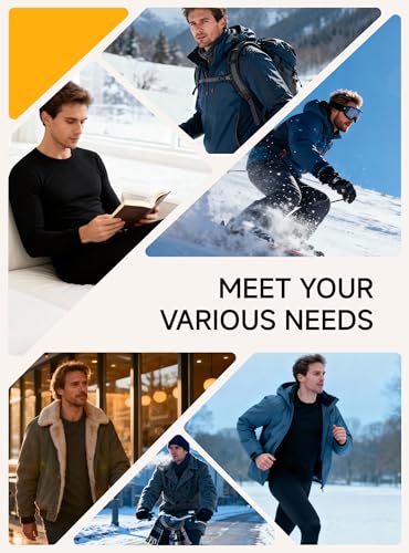TRENDOUX Thermal Underwear For Men: Warm Thick Wool Long Johns With Polar Fleece Lined, Mens Stretchy Soft Winter Base Layer