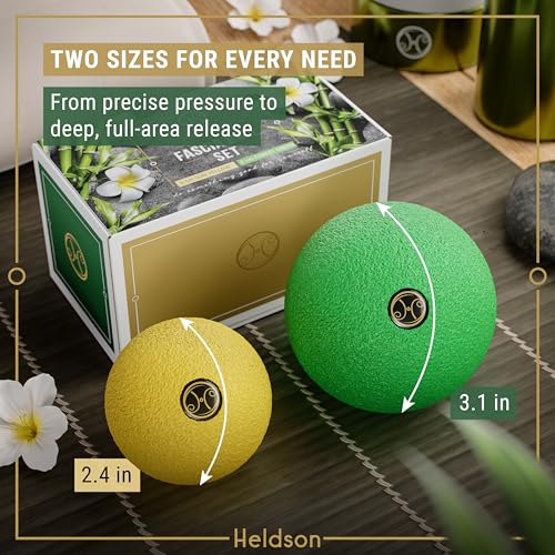 HELDSON® EPP Fascia Massage Balls Set [6cm & 8cm] – Trigger Point Massage Ball for Back, Feet & Neck – Deep Tissue Muscle ...