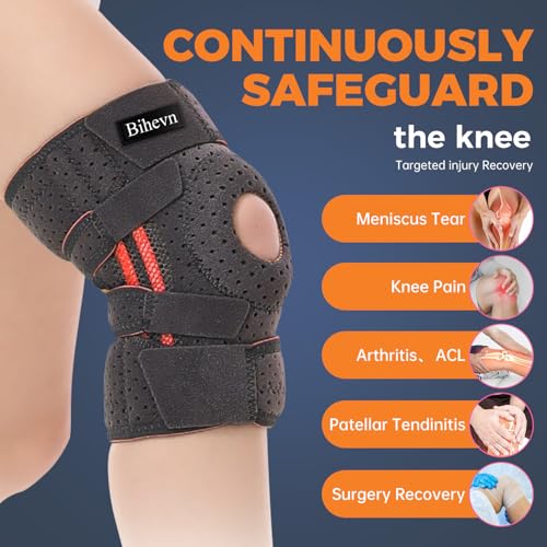 BIHEVN Knee Brace for Men & Women - Adjustable Support for Arthritis, ACL Meniscus Tear & Knee Pain Relief or Injury Recov...