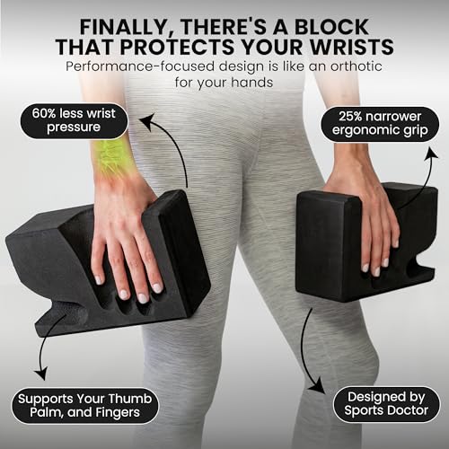WRISTBuddy® Yoga Blocks 2-Pack (Left + Right) — Ergonomic, Hand-Shaped EVA Blocks for Wrist Relief & Better Grip | Doctor-...