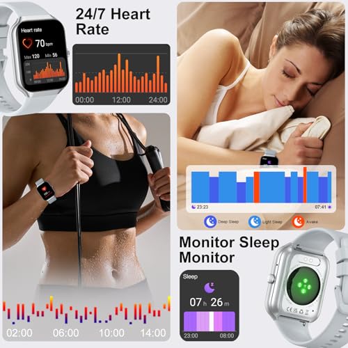 Smart Watch for Men Women (Answer/Make Call), 1.96" HD Smartwatch with Heart Rate/Sleep Monitor/Pedometer/Calories, 113+ S...