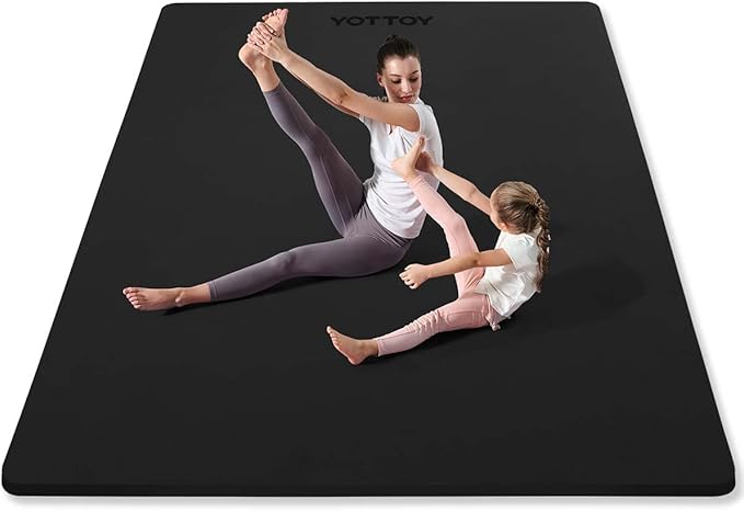 YOTTOY Large Yoga Mat (75 * 52 * 1/2inch),Extra Wide TPE Exercise Mat,Non-Slip Workout Mat for Pilates, Fitness, Barefoot,...