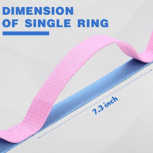 Leyndo 2 Pcs Stretching Strap with 10 Loops -yoga Strap for Physical Therapy, Non-elastic Exercise Straps for Home Workou...