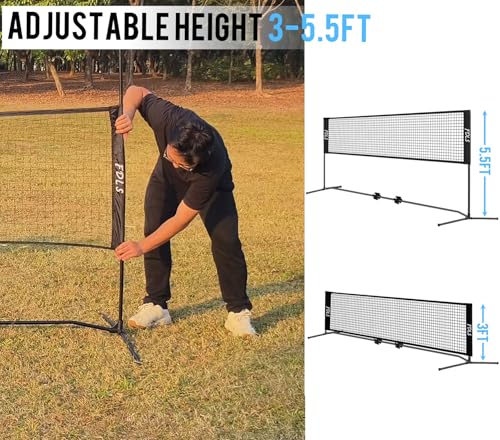FDLS 10FT Portable Badminton Pickleball Net with Carry Bag for Indoor Outdoorl Height Adjustable| Easy Set up