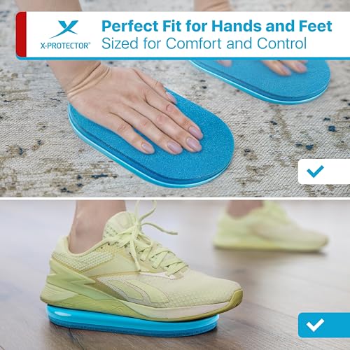 X-Protector Sliders for Working Out - 2 PCS - Double-Sided Exercise Sliders for Hard & Carpeted Floors - Gliders for Exerc...