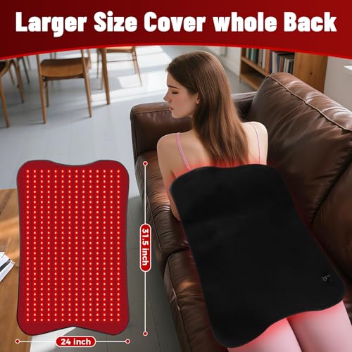 31.5''×24'' Red Light Therapy for Body, 41W 420LED Beads Wearable Red Infrared Light Therapy Wrap for Body, 660nm & 850nm,...