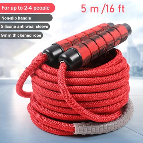 16 FT Long Jump Rope for Kids Adults,Double Dutch Jump Rope,Adjustable Skipping Ropes with High-strength Nylon Braided Rop...