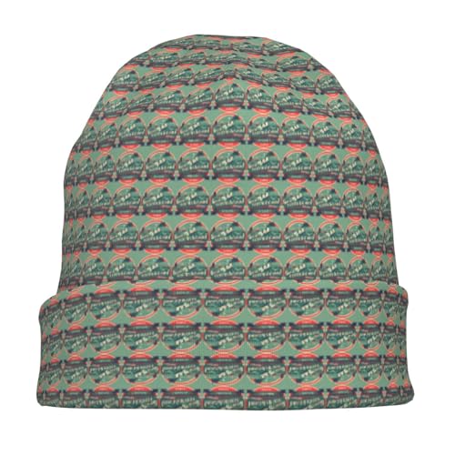 sackhg Scottish Retro Pattern Print Winter Beanie Hat Men Women Soft Lightweight Thermal Cap for Outdoor Skiing Wear Black