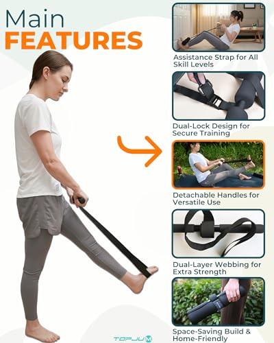 Nordic Hamstring Curl & Stretching Strap System, Full Body Flexibility & Strength Training Home Gym Equipment for Legs, Ba...