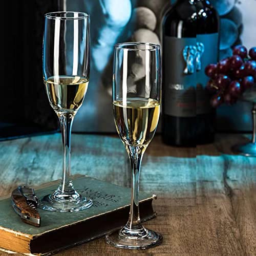 Cadamada 6 oz Champagne Flutes Glass, Wine Flutes Set of 12, for Champagne, Wine, High-End Banquets, Parties, Bars, Weddin...