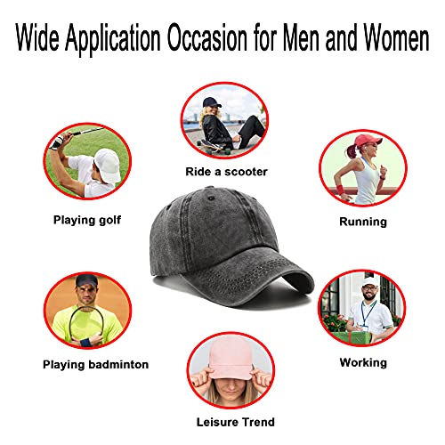 PFFY 2 Packs Vintage Washed Distressed Baseball Cap Golf Dad Hat for Men Women
