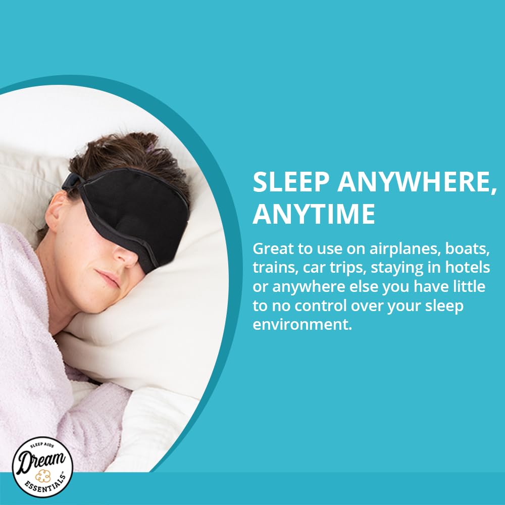 Dream Essentials® Natura Organic Cotton Sleep Mask (Midnight Black) Made in The USA