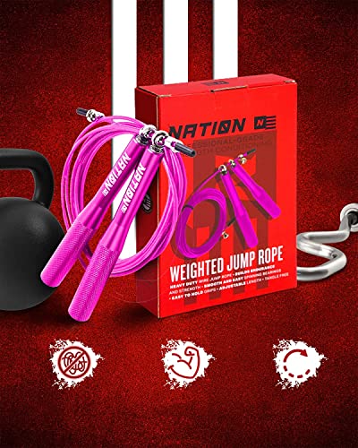 WOD Nation Aluminum Handle High Speed Adjustable Jump Rope for Women and Men - Perfect Skipping Rope for Boxing, Fitness, ...