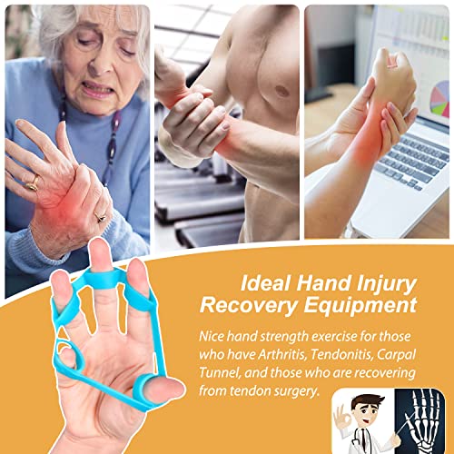 Pnrskter Hand Grip Strengthener, Finger Exerciser, Grip Strength Trainer (6 PCS),New Material,Forearm Grip Workout, Finger...