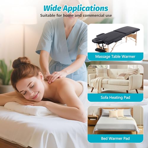 Massage Table Warmer Heating Pad Professional SPA Massage Bed Warmer with 9 Hour Timer, 9 Heat Settings, Overheat Protecti...