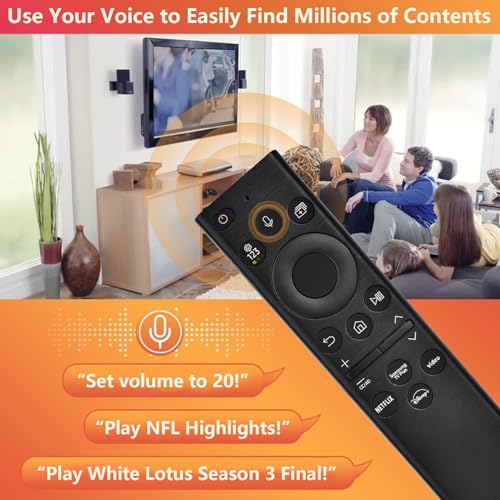 Replacement for Samsung TV Remote, for All 2019-2025 Samsung Remote Control for Smart TV with Voice Control. No Solarcell....