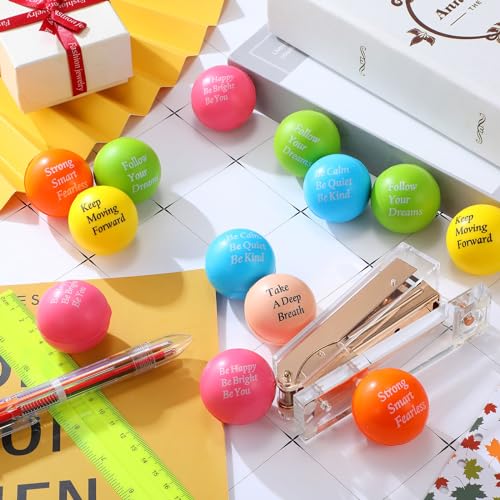 Aoriher 60 Pcs Motivational Stress Balls Quotes Inspirational Funny Colorful Foam Balls Hand Exercise Stress Relief Gifts ...