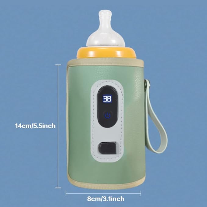 Portable Bottle Warmer Insulation Cover, Baby Milk Heat Keeper Cover with Temperature Adjustment, USB Warmer Bottle Cover for Car Travel
