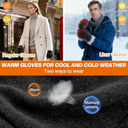 Sukeen Lightweight Running Gloves for Men Women Touchscreen Anti-Slip Sports Gloves Winter Warm Gloves for Cycling, Driving