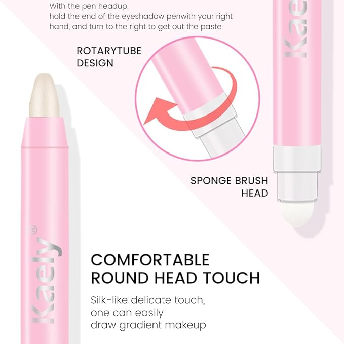 Kaely 2in1 Cream Eye Shadow Brightener Sticks for Eyes, Pencil Eyeshadow Applicator Stick Waterproof Pigmented, Eye Shadow Palette Highlighter Makeup, sombras para ojos, 38 Blonde Shimmer