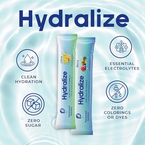 Paramount Nutrition Hydralize Electrolyte Powder Packets - Fast Hydration with Essential Electrolytes - Zero Sugar, Natura...