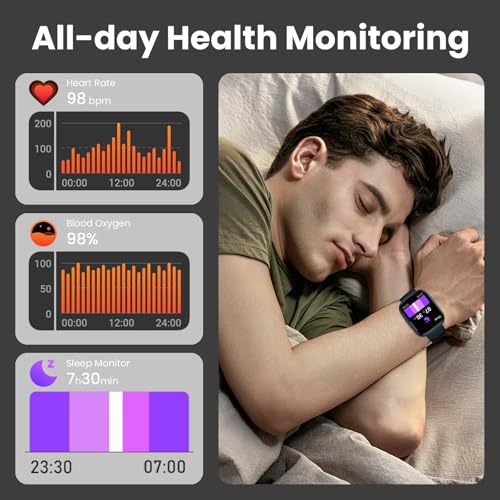 Smart Watch for Men Women (Answer/Make Call), 1.95" Touch Screen Fitness Tracker with Heart Rate/Sleep Monitor, IP68 Water...