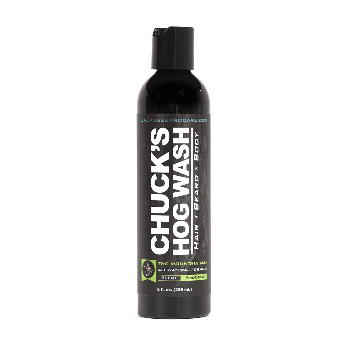 Chuck's Hog Wash - All Natural Beard and Body Wash - The Mountain Man Scent, 8oz - Leaves Your Beard Softer than its Ever Been a