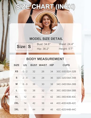 Blooming Jelly Women's High Waisted Bikini Sets Matel Tummy Control Swimsuits V Neck Twist Front Bathing Suit