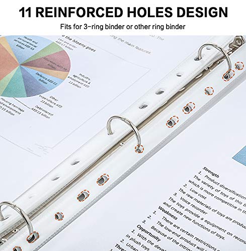 Sheet Protectors, PANDRI 500 Pack Clear Heavy Duty Plastic Page Protectors Sheet Reinforced 11-Hole Fit for 3 Ring Binder ...