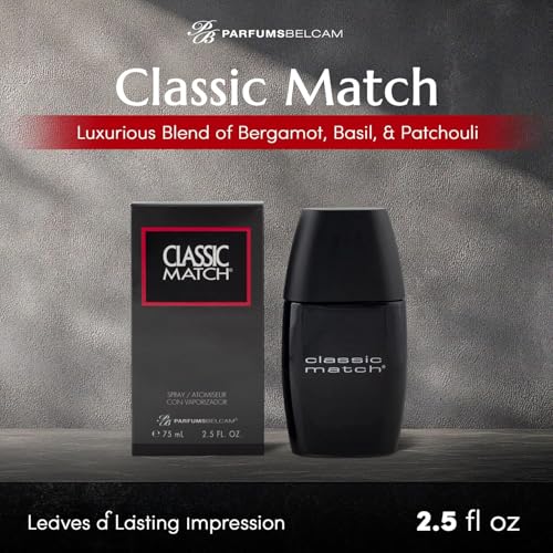 PB ParfumsBelcam CM Noir Eau De Toilette Spray for Men – Fresh Fougere Cologne, Bergamot, Basil, Patchouli, Long-Lasting Scent, Masculine Fragrance – 2.5 Fl Oz