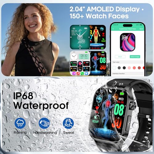 Smart Watch for Men Women with Bluetooth Calls, Blood Pressure Heart Rate Blood Oxygen Stress HRV Monitor Sleep Tracker, 1...