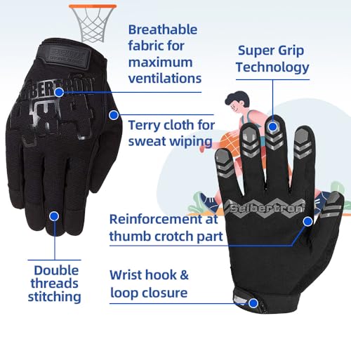 Seibertron Anti Slip Basketball Gloves - Unweighted Ball Handling Gloves for Training or Driving