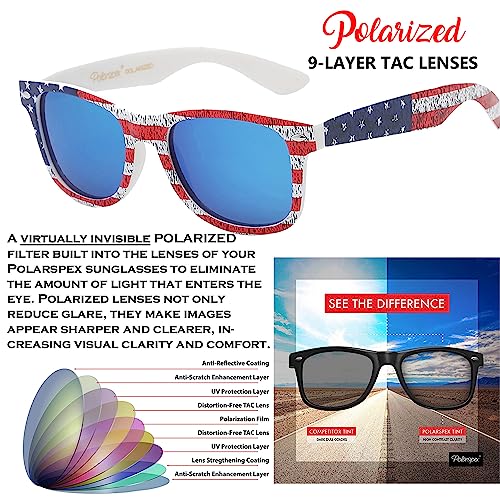 PolarSpex Polarized Sunglasses for Men and Women – UV Protection, Durable & Lightweight Retro Sunglasses for Driving, Fishing