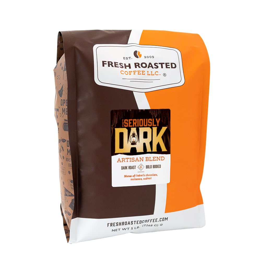 Fresh Roasted Coffee Seriously Dark Artisan Blend 5 lb Dark Roast  Kosher  Whole Bean