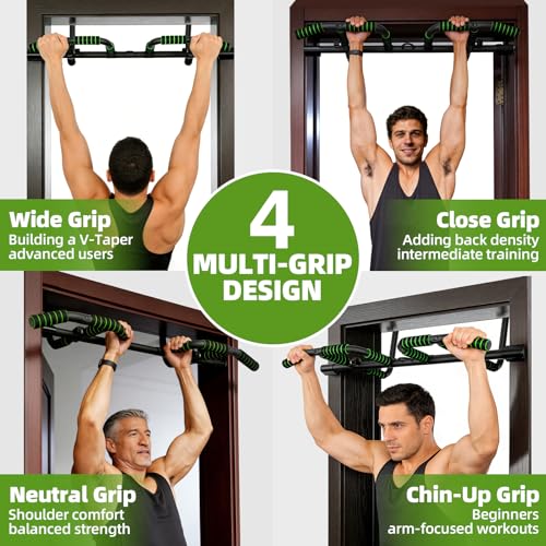 VBSD Upgrade Pull Up Bar for Doorway with Ergonomic Grip, Upto 440 Lbs Capacity No Screws Pullup Bar for Home Gym Indoor E...