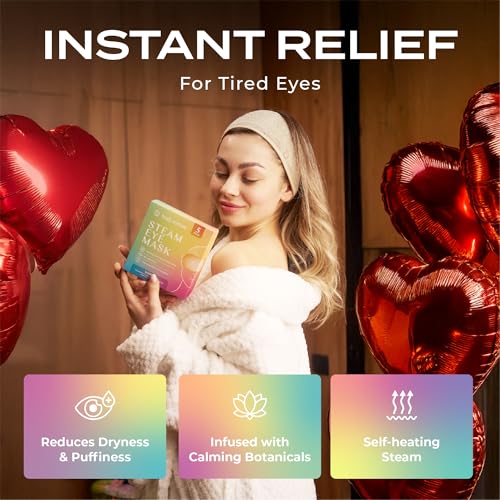 Body Restore Heated Eye Mask for Dry Eyes 30 Pack – Self Heating Warm Compress, Valentines Day Gifts for Her and Him, Birt...