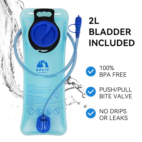 Hydration Backpack with 2L Bladder – Durable Lightweight Water Pack for Running, Hiking, Biking – Fits Men, Women, Youth