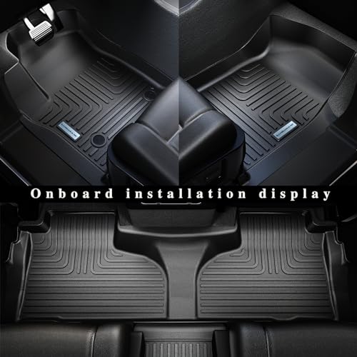SANBAN-AXE Floor Mats for 2021-2024 2025 Chevrolet Suburban 7 Seats (2nd Row Bucket Seats)（not fit 8 Seats）/ GMC Yukon XL(...