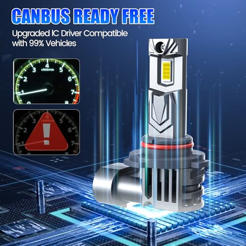 rimthin 9005 9006 Bulbs Combo, 800% Brighter High Low Beam Bulbs, Real 1:1 Mini Size with Cooling Fan, Pack of 4
