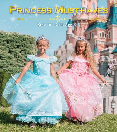 BIBUTY Princess Crown Tiara for Little Girls Princess Dress Up Accessories, 6PCS Princess Tiara Toddler Crown for Kids