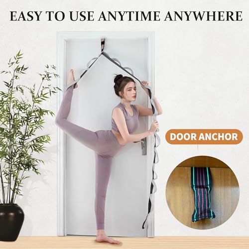 WEBSUKA Stretching Strap Yoga Strap, 10 Loops Non-Elastic Stretch Bands Helps Women and Men Improve Flexibility for Home W...