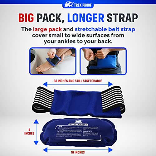 Ice Packs for Injuries Reusable (3-Piece Set) – Hot and Cold Ice Pack Therapy Gel Wrap Support – Supports Recovery, Joint ...