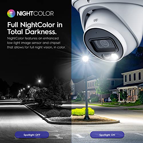 Amcrest UltraHD 4K (8MP) IP PoE AI Camera, 49ft Nightcolor, Security Outdoor Turret Camera, Built-in Microphone, Human Det...
