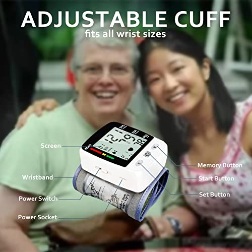Blood Pressure Monitor, Irregular Heartbeat Detector, Automatic BP Monitor 90x2 Reading Memory and Large LCD Display, USB ...