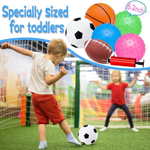 Ladwon Kids Ball, Balls for Toddlers 1-3, Set of 6 Toddler Ball, Outdoor Toy for Kids, Soft Balls for Kid, Baby Sports Bea...