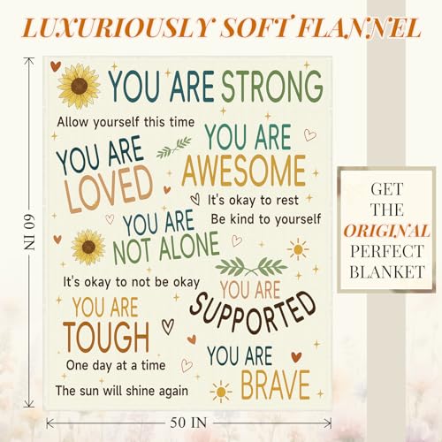 Get Well Soon Gifts for Women Mom After Surgery, Hug Healing Blanket Breast Cancer Care Warm Gift for Patient, Inspiration...